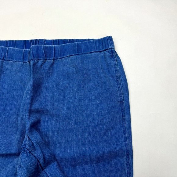 J Jill‎ Indigo Tencel Twill Pants Women L EUC Elastic Waist Pockets Comfort Blue - Picture 9 of 12